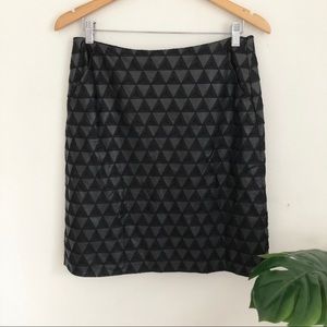 W by worth embroidered faux leather pencil skirt